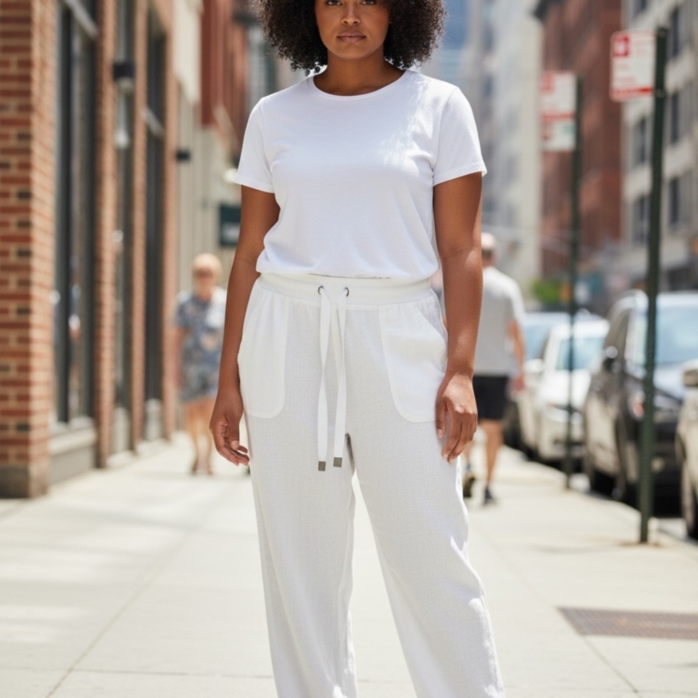 🏷️ New Look 100% Linen Wide Leg Trousers - BNWT - Size XL